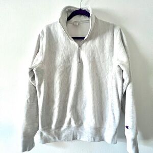 Champion Men's Gray Quarter-Zip Sweatshirt